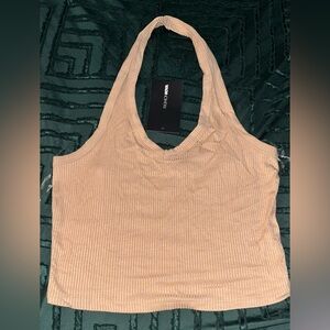 Light tan halter crop top
